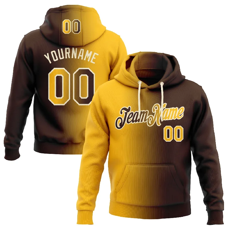 Custom Stitched Brown Gold-Cream Gradient Fashion Sports Pullover Sweatshirt Hoodie Monochromatic All