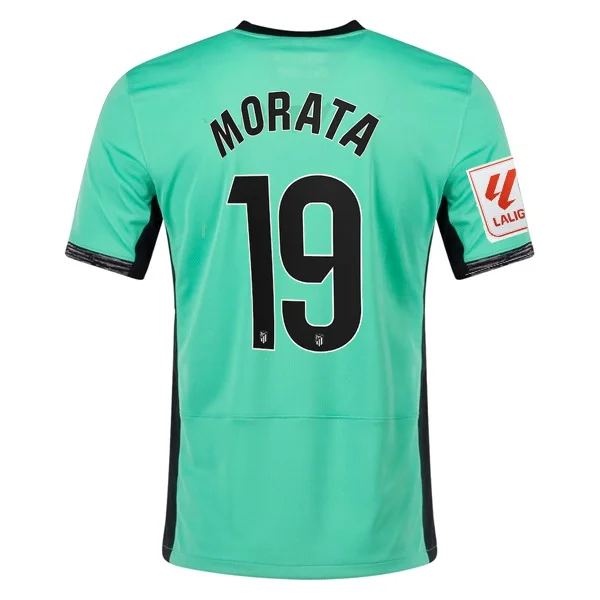 Nike Atletico Madrid Álvaro Morata Third Jersey w/ La Liga Patch 23/24 (Spring Green/Black) Practical Men's Multi