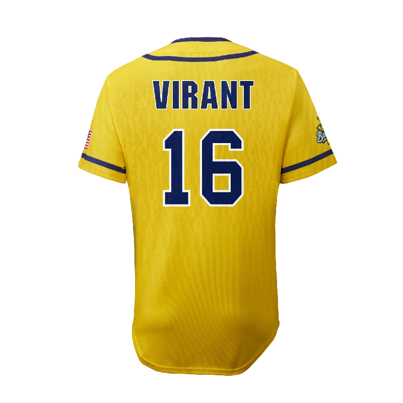 YOUTH Bananas Adam Virant #16 EvoShield Jersey - Yellow Sporty Men's Tennis