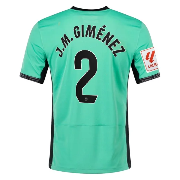 Nike Atletico Madrid José María Giménez Third Jersey w/ La Liga Patch 23/24 (Spring Green/Black) Traditional Men's Wool