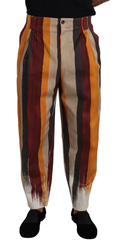 Dolce & Gabbana Elegant Striped Skinny Men's Trousers Dynamic Men's Glow