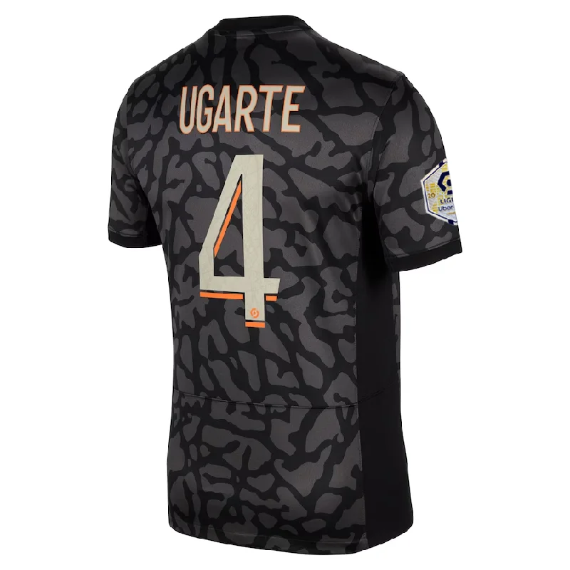 Nike Paris Saint-Germain Manuel Ugarte Third Jersey w/ Ligue 1 Patch 23/24 (Anthracite/Black/Stone) Polished Men's Silk