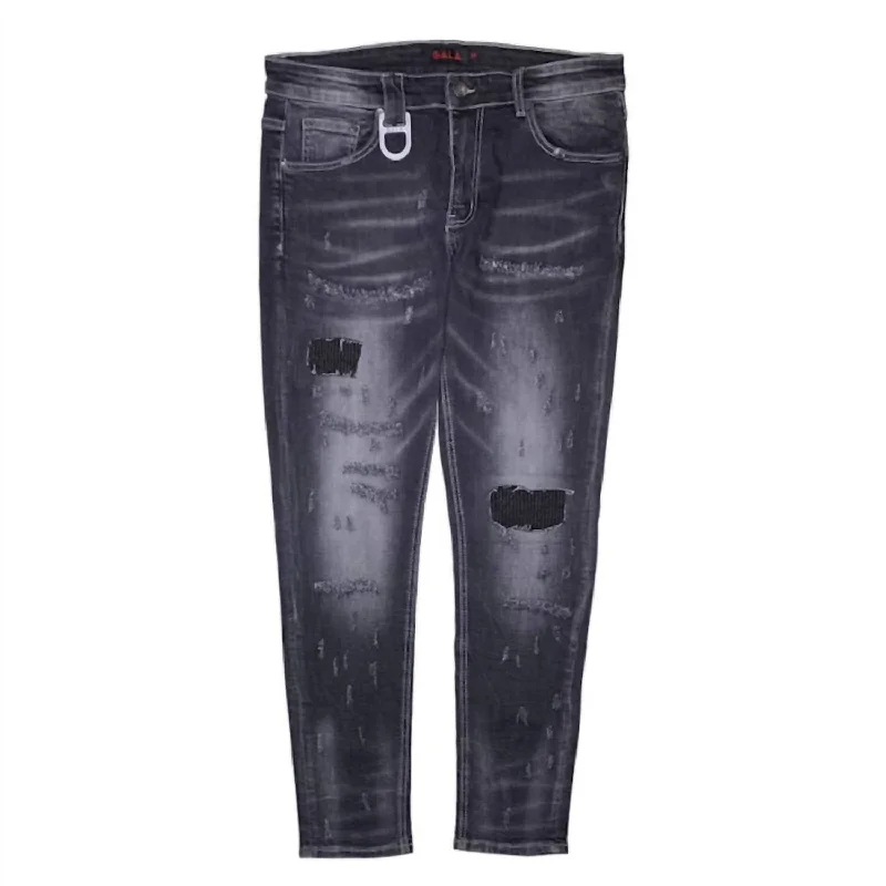 Men's Warner Denim Jean In Black Washed Practical Men's Quick