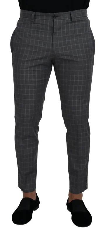 Dolce & Gabbana Elegant Checke Cotton Pants for Men's Men Luxurious Men's High