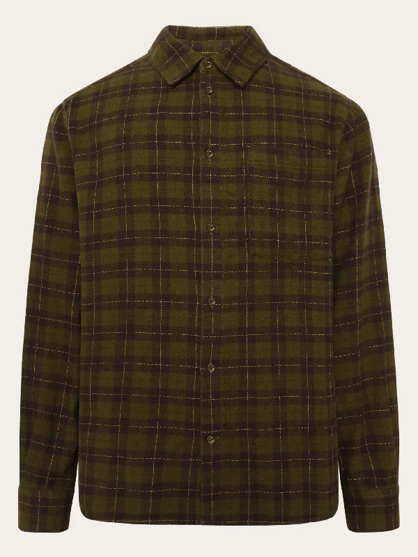 Loose fit checkered shirt - Green check Earthy Men's Sustainable 