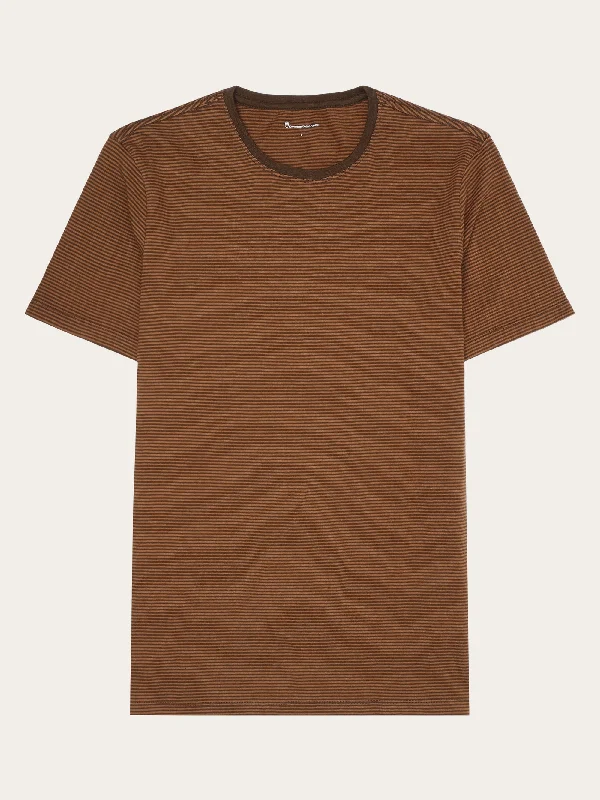 Regular fit Striped basic tee - Dark Brown Stripe Rugged Men's Outdoor 