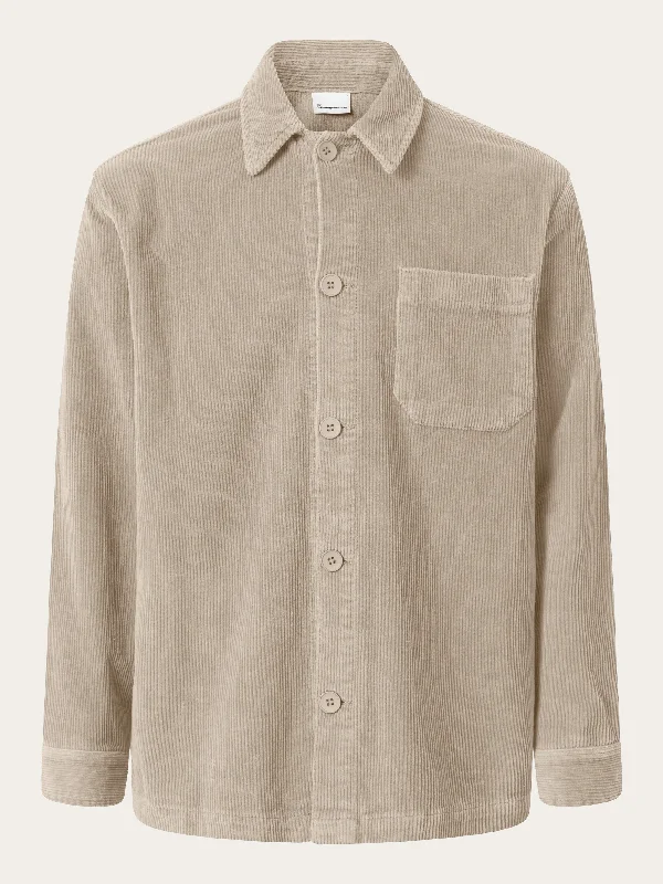 Stretched 8-wales corduroy overshirt - Light feather gray Modern Men's Tech