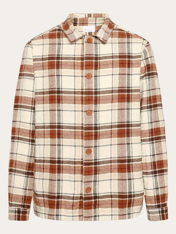 Big checked heavy flannel overshirt - Beige check Confident Men's High