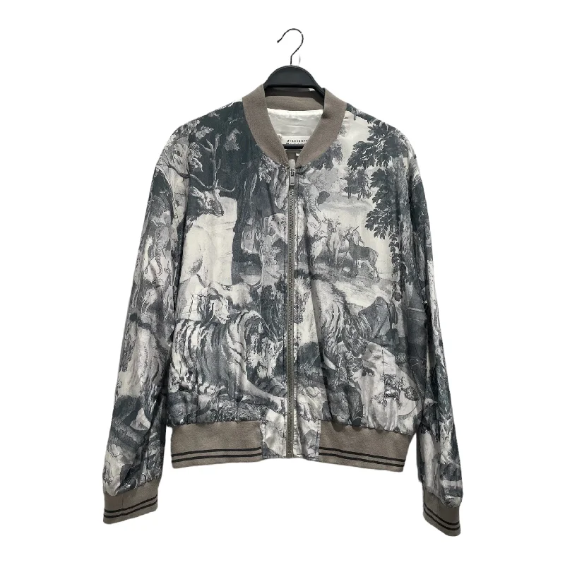 Maison Margiela/Jacket/48/Silk/GRY/All Over Print/ Elegant Men's Cashmere