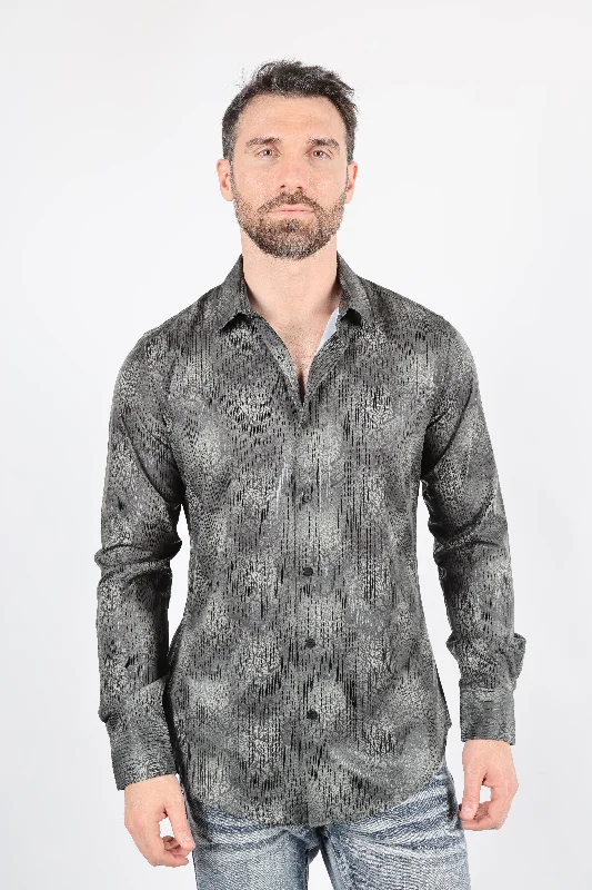 Mens Modern Fit Stretch Foiled Shirt Modern Men's Tech