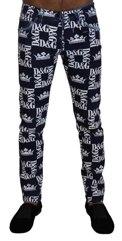 Dolce & Gabbana Elegant Crown Print  Men's Pants Adventure