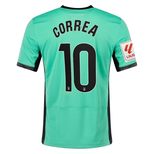 Nike Atletico Madrid Ángel Correa Third Jersey w/ La Liga Patch 23/24 (Spring Green/Black) Relaxed Men's Beach