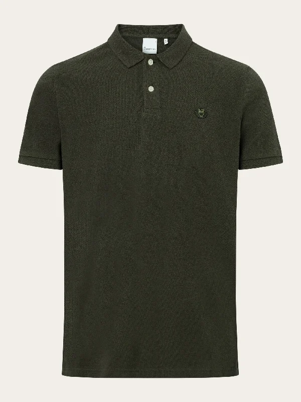 Basic badge polo - Green melange Trendy Men's Oversized