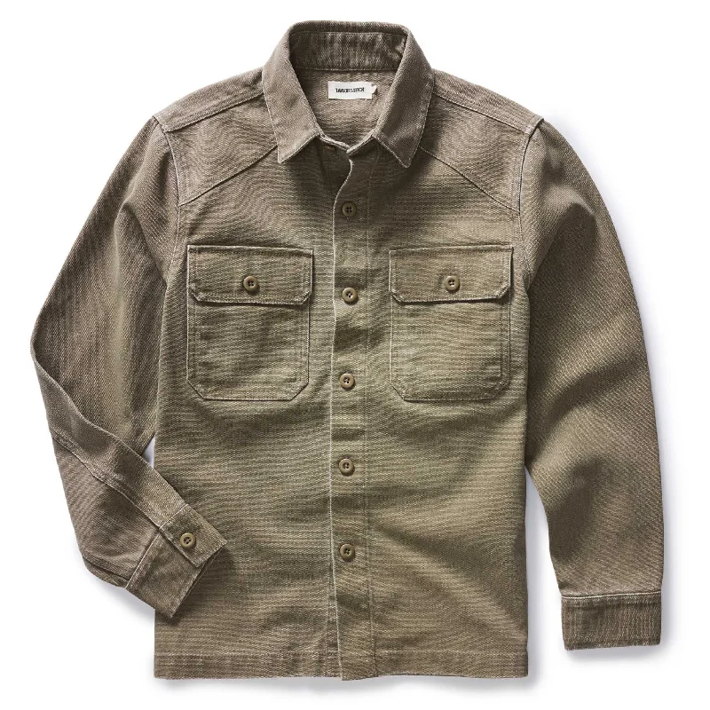 The Shop Shirt in Stone Chipped Canvas Artistic Men's Avant