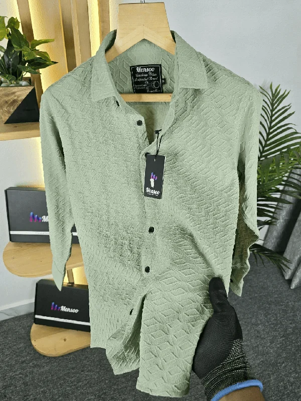 Mensoo Special Edition Shirt Green Cool Men's Distressed