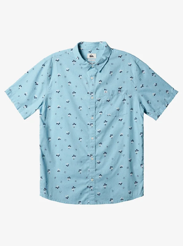 Summer Petals Short Sleeve Shirt - Dream Blue Stylish Men's Tropical 