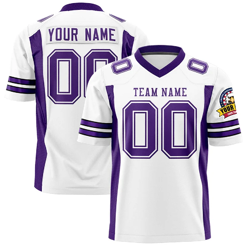 Custom White Purple Personalized Insert Color Design Authentic Football Jersey Artistic Men's Avant