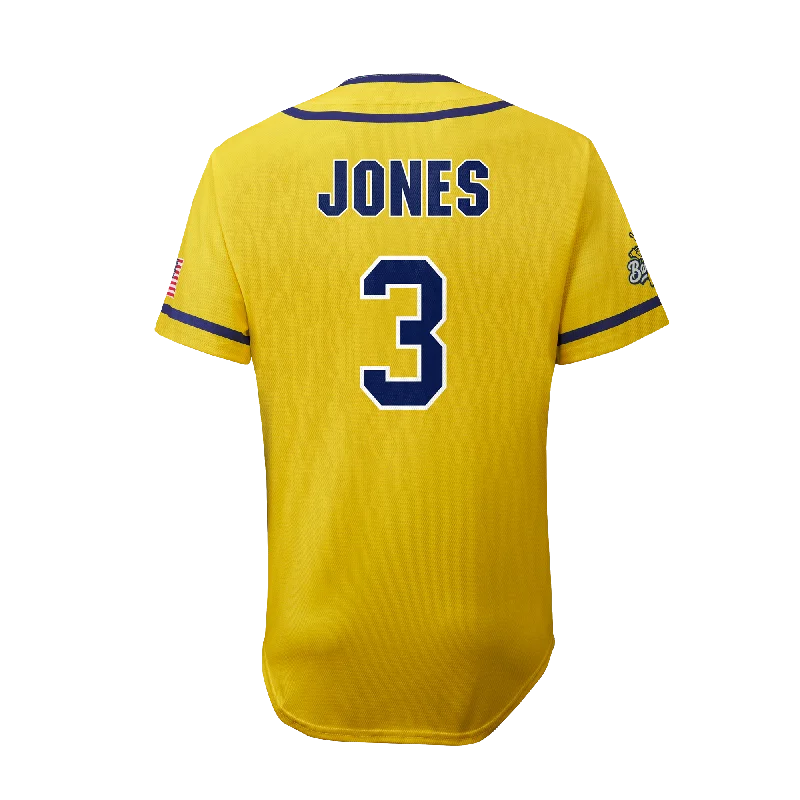 YOUTH Bananas Eric Jones #03 EvoShield Jersey - Yellow Dapper Men's 1920S