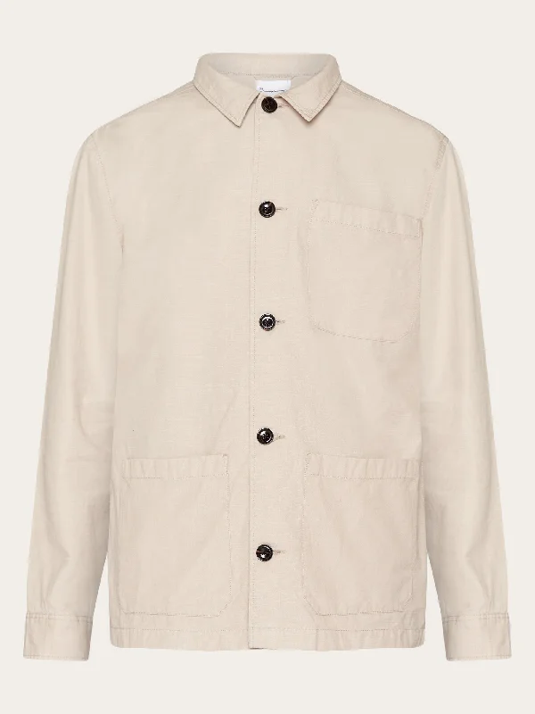 Slub yarn overshirt - GOTS/Vegan - Light feather gray Laid