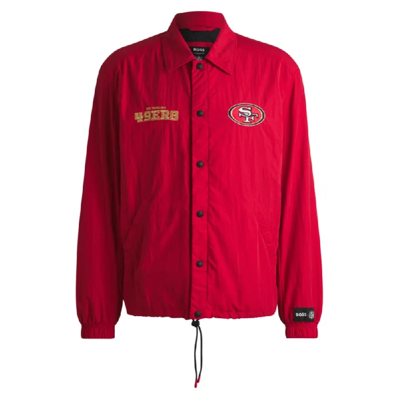 BOSS x NFL water-repellent jacket with embroidered branding Traditional Men's Wool