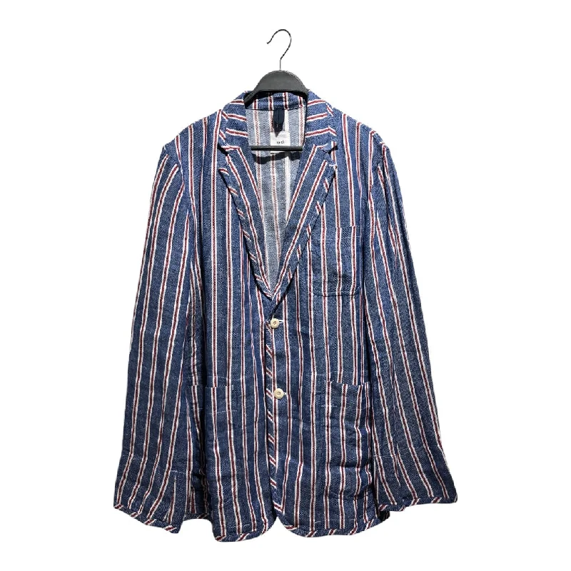 ts(s)/Jacket/L/Linen/BLU/Stripe/STRIPED SUIT JACKET Bold Men's Animal