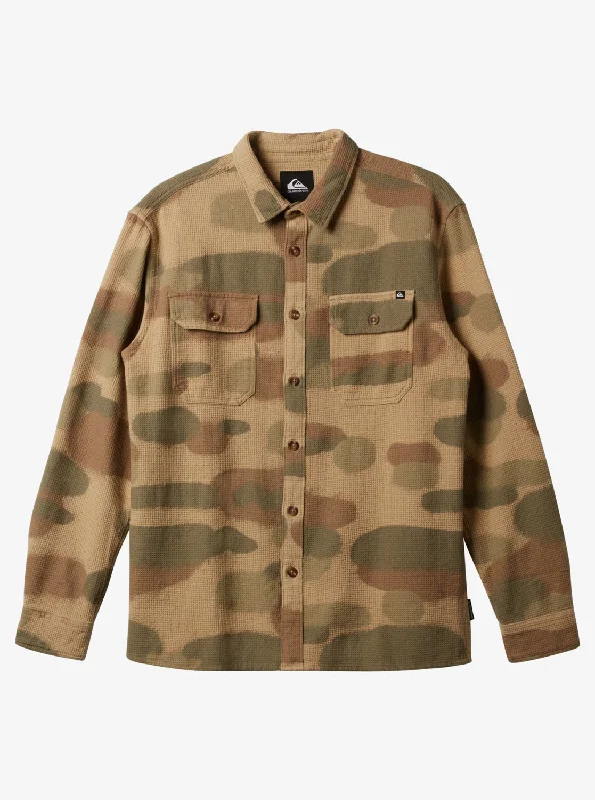 Venture Overshirt Mix Long Sleeve Top - Spray Camo Classic Overshirt Casual Men's Loose