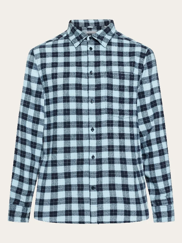 Loose fit checkered shirt - blue check Practical Men's Quick