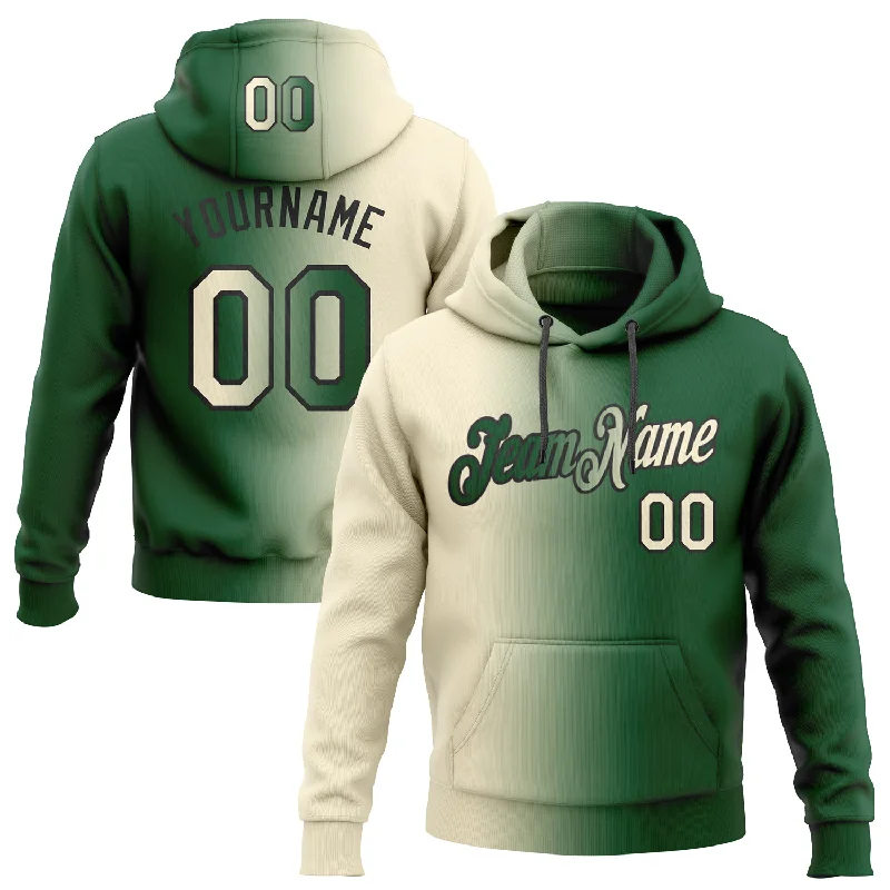 Custom Stitched Green Cream-Black Gradient Fashion Sports Pullover Sweatshirt Hoodie Youthful Men's Pop