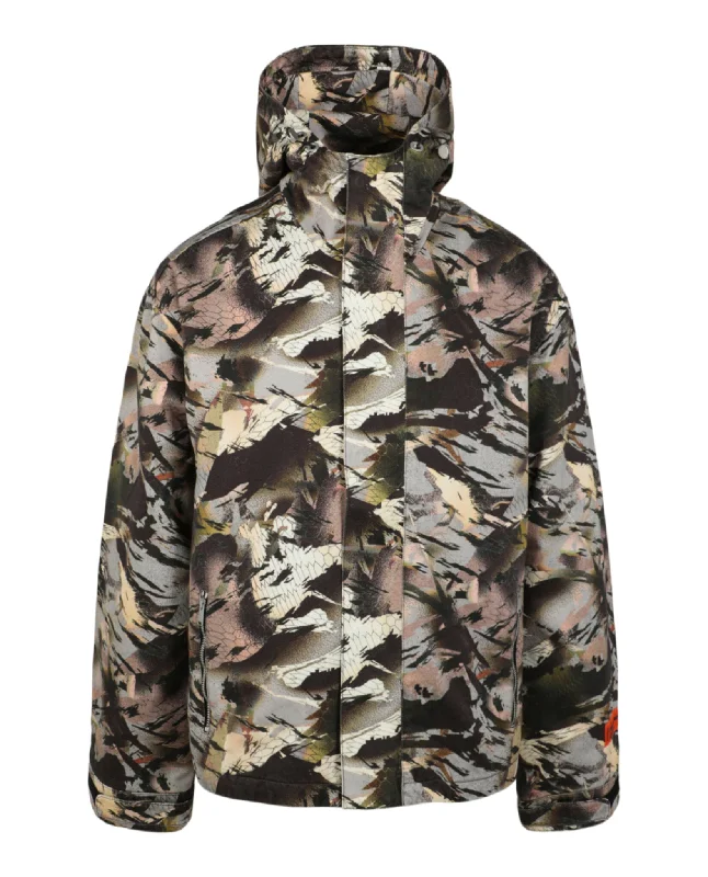 Camouflage Tape Military Jacket Earthy Men's Hemp