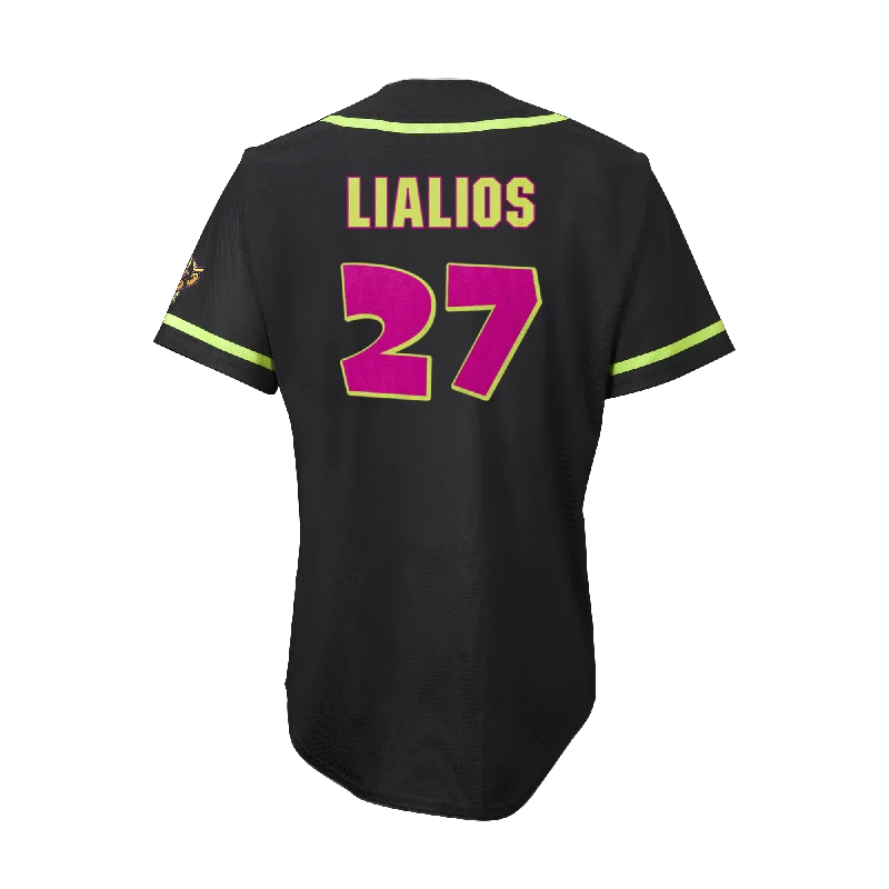 Party Animals Jake Lialios #27 EvoShield Jersey - Black Athletic Men's High