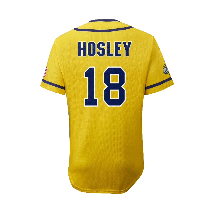 YOUTH Bananas Danny Hosley #18 EvoShield Jersey - Yellow Trendy Men's Scandinavian