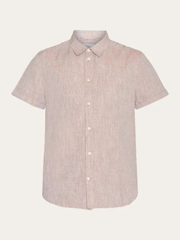 Custom fit linen short sleeve shirt - Chocolate Malt Tailored