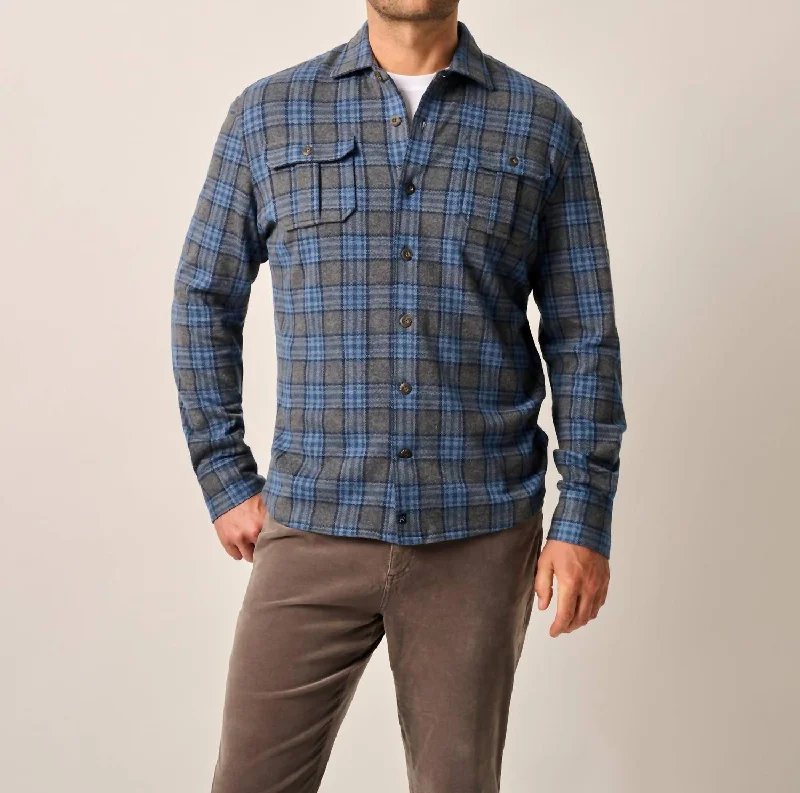 Waites Stretch Flannel In Blue Hip Men's Urban