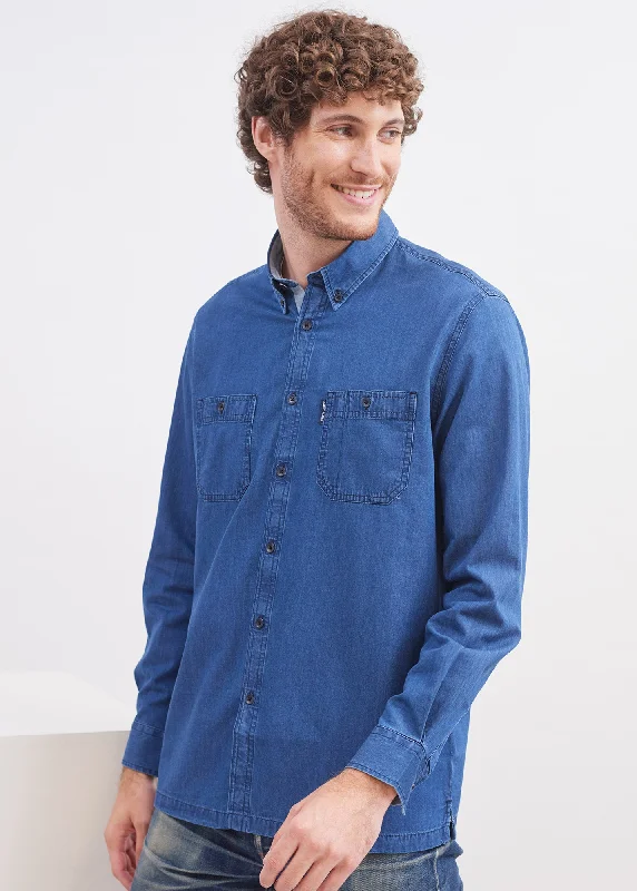 New Lambert shirt - regular fit, in cotton denim (DENIM) Relaxed Men's Australian 