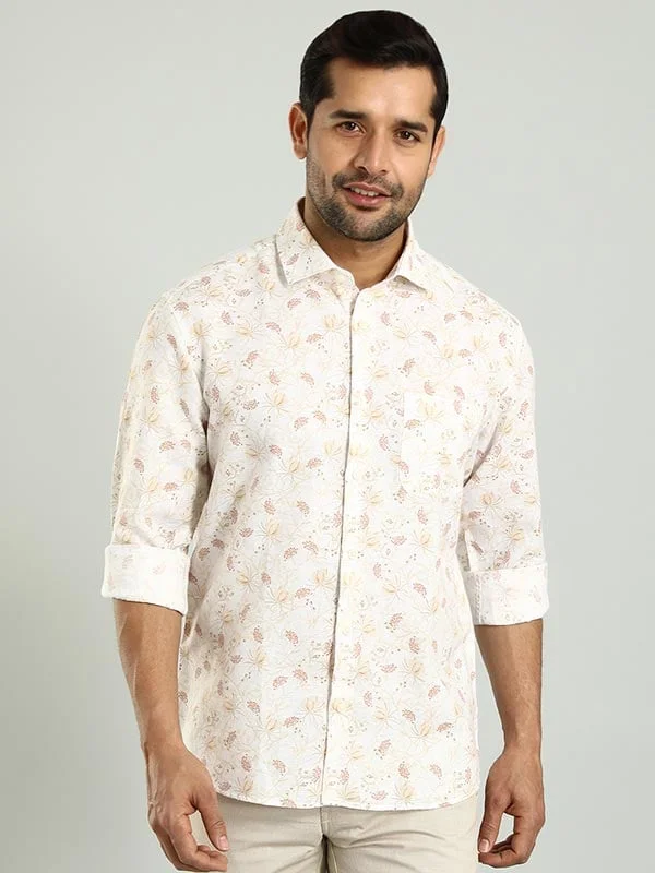 Men Printed Full Sleeve Viscose Blend Shirt Casual Men's Japanese 