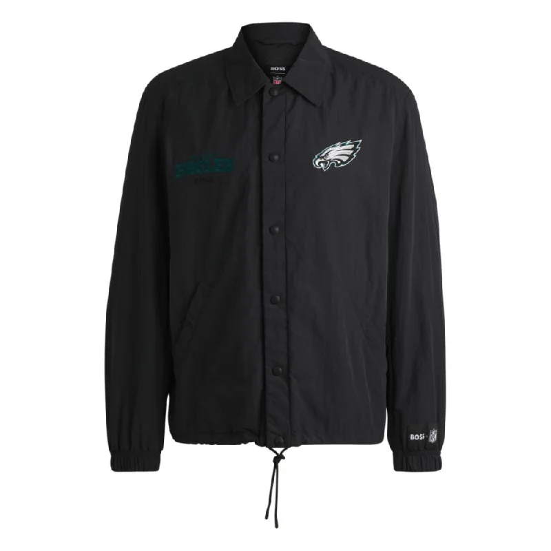 BOSS x NFL water-repellent jacket with embroidered branding Polished Men's Satin