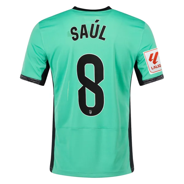 Nike Atletico Madrid Saúl Ñíguez Third Jersey w/ La Liga Patch 23/24 (Spring Green/Black) Luxurious Men's High