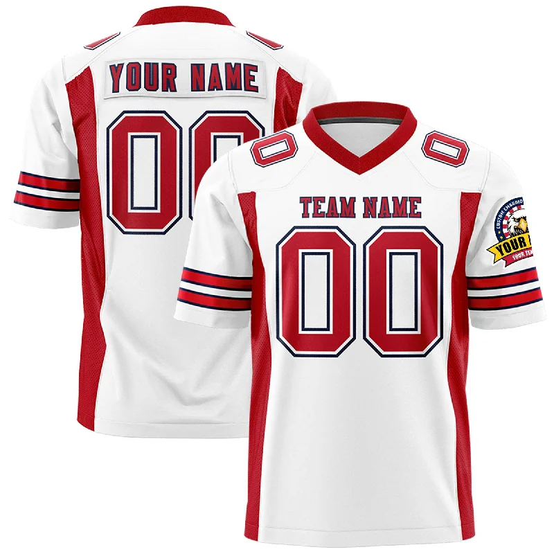 Custom White Red Personalized Insert Color Design Authentic Football Jersey Bohemian Men's Free