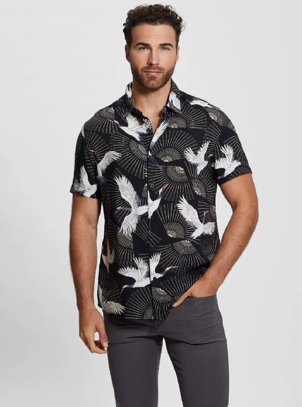 Eco Crane Short Sleeve Shirt Trendy Men's Scandinavian