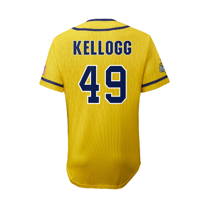 YOUTH Bananas Ryan Kellogg #49 EvoShield Jersey - Yellow Casual Men's Japanese 