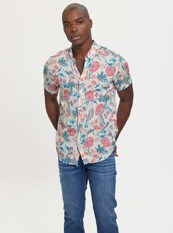 Eco Floral Estate Rayon Shirt Athletic Men's Compression