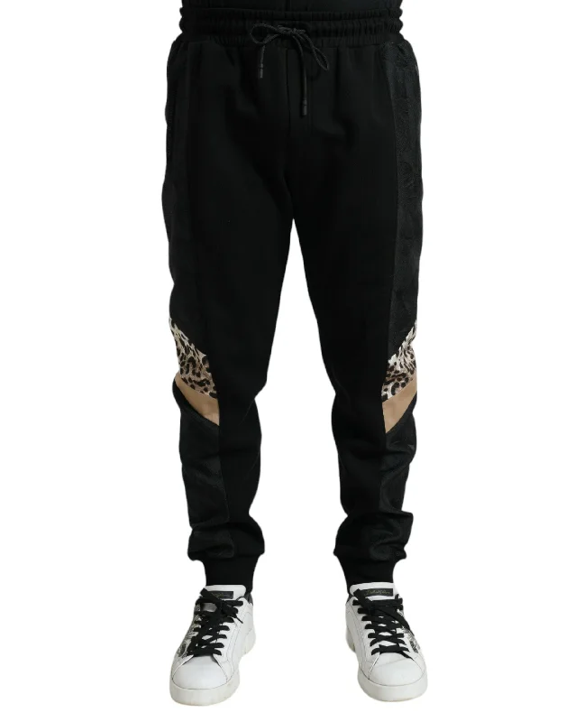 Dolce & Gabbana Elegant  Leopard Jogger Men's Pants Sophisticated Men's 