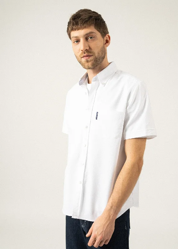 Amboise short sleeve shirt - regular fit, in cotton oxford (BLANC) Dapper Men's 1920S