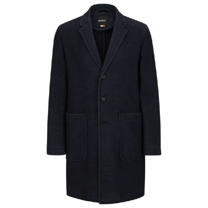 Slim-fit coat in a micro-patterned wool blend Trendy Men's Oversized