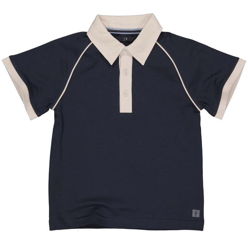 Levv Labels Little Boys Polo Night Blue Beach