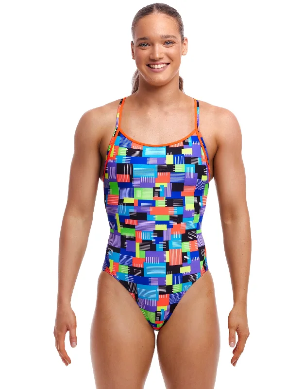 Chip Set Diamond Back Swimsuit - Blue/Multi Athletic Men's High