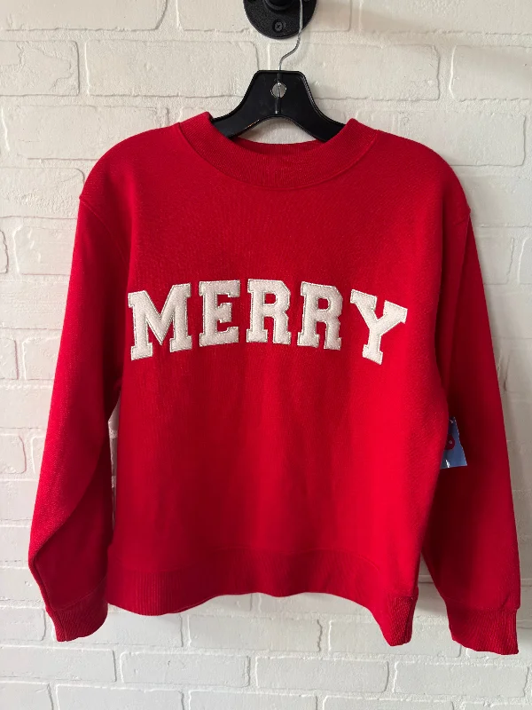 Sweatshirt Crewneck By Universal Thread In Red & White, Size: Xs Refined Men's European
