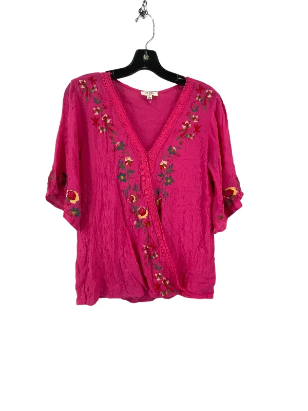 Pink Top 3/4 Sleeve Umgee, Size S Dynamic Men's High