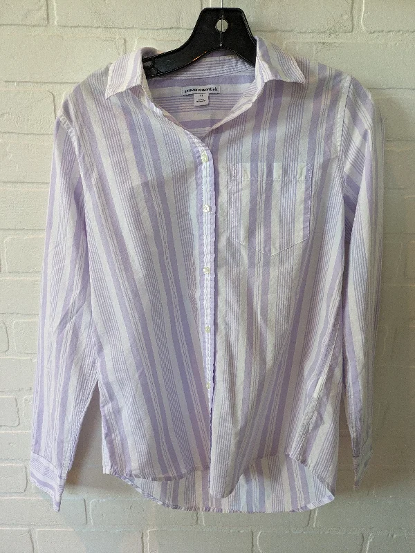 Purple & White Top Long Sleeve Amazon Essentials, Size Xs Vacation