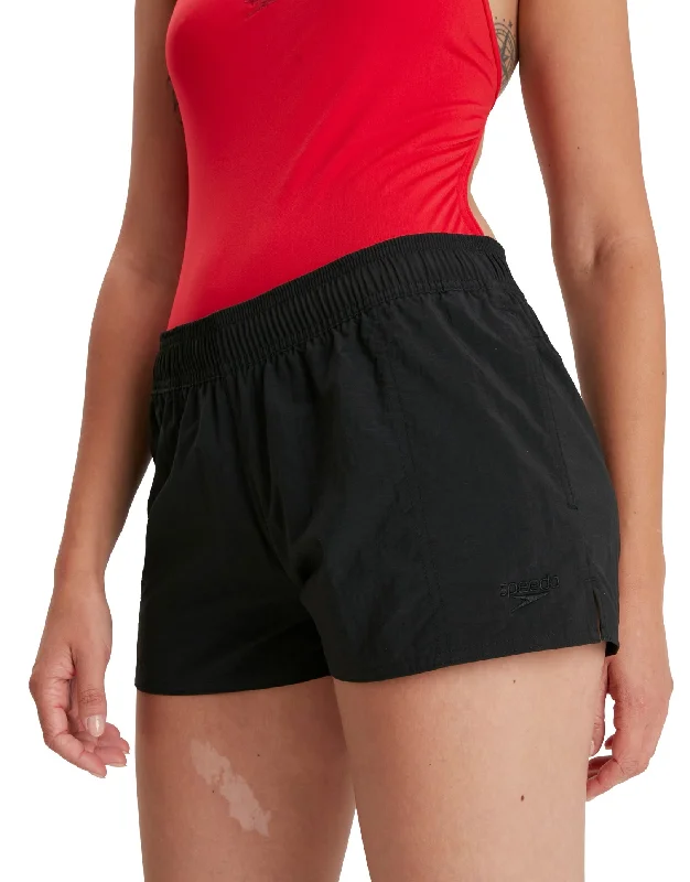 Womens Essential Watershort - Black Laid